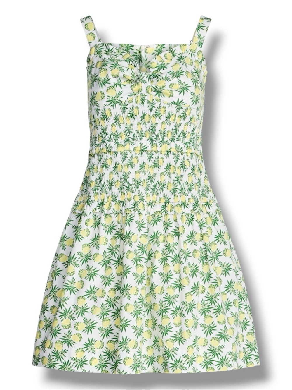 Women's Free Assembly Pineapple Pop Tiered Smocked Mini Dress - Size Small - NWT